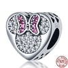925 Sterling Silver Cartoon Beads Golden Heart Shaped Birthday Charms Fit Original Pandora Bracelet Women DIY Jewelry