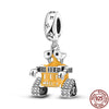 925 Sterling Silver Cartoon Beads Golden Heart Shaped Birthday Charms Fit Original Pandora Bracelet Women DIY Jewelry