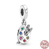 925 Sterling Silver Cartoon Beads Golden Heart Shaped Birthday Charms Fit Original Pandora Bracelet Women DIY Jewelry