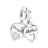 925 Sterling Silver Cartoon Beads Golden Heart Shaped Birthday Charms Fit Original Pandora Bracelet Women DIY Jewelry