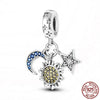 925 Sterling Silver Cartoon Beads Golden Heart Shaped Birthday Charms Fit Original Pandora Bracelet Women DIY Jewelry
