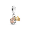 925 Sterling Silver Cartoon Beads Golden Heart Shaped Birthday Charms Fit Original Pandora Bracelet Women DIY Jewelry