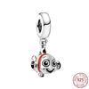 925 Sterling Silver Cartoon Beads Golden Heart Shaped Birthday Charms Fit Original Pandora Bracelet Women DIY Jewelry
