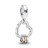 925 Sterling Silver Cartoon Beads Golden Heart Shaped Birthday Charms Fit Original Pandora Bracelet Women DIY Jewelry