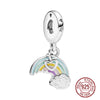 925 Sterling Silver Cartoon Beads Golden Heart Shaped Birthday Charms Fit Original Pandora Bracelet Women DIY Jewelry
