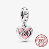 925 Sterling Silver Cartoon Beads Golden Heart Shaped Birthday Charms Fit Original Pandora Bracelet Women DIY Jewelry