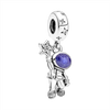925 Sterling Silver Cartoon Beads Golden Heart Shaped Birthday Charms Fit Original Pandora Bracelet Women DIY Jewelry