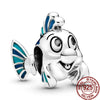 925 Sterling Silver Cartoon Beads Golden Heart Shaped Birthday Charms Fit Original Pandora Bracelet Women DIY Jewelry