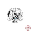 925 Sterling Silver Cartoon Beads Golden Heart Shaped Birthday Charms Fit Original Pandora Bracelet Women DIY Jewelry