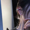 2022 New Silver Color Earrings Punk Plated Metal Barbed Rose Flower Stud Earrings Geometric for Women Girls Party Jewelry