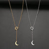 Stainless Steel Sun Totem And Moon Necklace For Women Fashionable Exquisite Summer Must-Have Party For Friend Jewelry