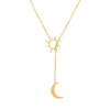 Stainless Steel Sun Totem And Moon Necklace For Women Fashionable Exquisite Summer Must-Have Party For Friend Jewelry
