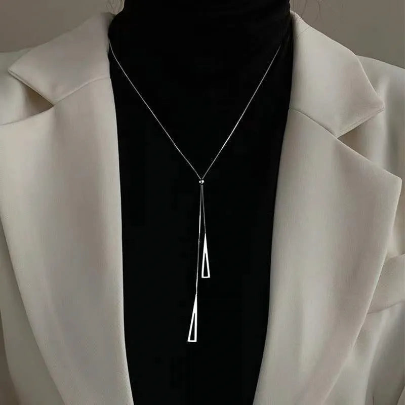 Popular Geometric Sweater Box Chain Female  Long Necklace For Women Adjustable Fine Jewelry Wedding Party Birthday Gift