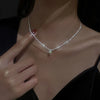 Popular Silver Colour Sparkling Clavicle Chain Choker Necklace Collar For Women Fine Jewelry Wedding Party Birthday Gift