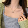 Double Heart Pendant Necklace for Women Couple Choker Gold Silver Color Chain Wedding Party Friends Jewelry Gift