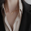 Double Heart Pendant Necklace for Women Couple Choker Gold Silver Color Chain Wedding Party Friends Jewelry Gift