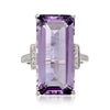 Color Amethyst Women's Ring Large Square Amethyst Cubic Zirconia Rhinestone Ring  Women's Party Jewelry