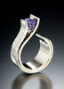 Color Amethyst Women's Ring Large Square Amethyst Cubic Zirconia Rhinestone Ring  Women's Party Jewelry