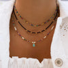 Multilayer Boho Colorful Bead Chain Necklace for Women Female Crystal Water Drop Metal Letter Pendant Jewelry Gift