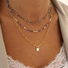 Multilayer Boho Colorful Bead Chain Necklace for Women Female Crystal Water Drop Metal Letter Pendant Jewelry Gift
