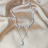 Wedding Pearl Choker Necklace For Women Vintage Coin Lock Pendant Chain Jewelry on the Neck Accessories Party Gift
