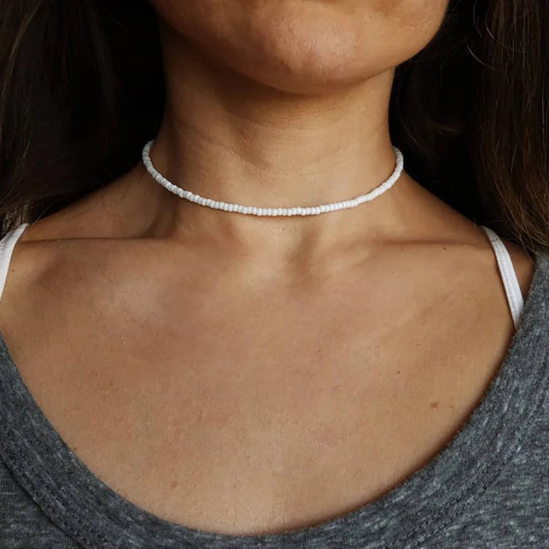 Wedding Pearl Choker Necklace For Women Vintage Coin Lock Pendant Chain Jewelry on the Neck Accessories Party Gift