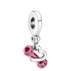 925 Silver Women Diy Charms Beads Pendent Necklace Fit Pandora 925 Original Bracelets Heart Mouse Jewelry