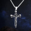 2023 NEW Men's 316L Stainless-steel  Jesus Cross Pendant With Skull Necklace For Teens Punk Biker Jewelry Gift Free Shipping