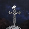 2023 NEW Men's 316L Stainless-steel  Jesus Cross Pendant With Skull Necklace For Teens Punk Biker Jewelry Gift Free Shipping