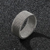 8mm Wide Stainless Steel Rings Titanium Couple Rings Deformable Mesh Accessories for Women Men Jewelry Wedding Gift