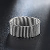 8mm Wide Stainless Steel Rings Titanium Couple Rings Deformable Mesh Accessories for Women Men Jewelry Wedding Gift