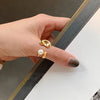 Design Starfish Pearl Ring Shape Gold Color Adjustable Rings For Women Korean  Jewelry Party   Accessory