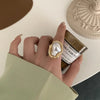 Design Starfish Pearl Ring Shape Gold Color Adjustable Rings For Women Korean  Jewelry Party   Accessory