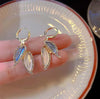 2023 New Trend Unique Design Elegant Delicate Light Luxury Pearl Leaf Tassel Earrings Women Jewelry Party Premium Gifts
