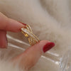 Korean Oil Dropping Shell Love Metal Opening Ring Fashionable Elegant Simple Geometric Ring Women's Jewelry