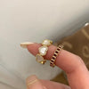 Korean Oil Dropping Shell Love Metal Opening Ring Fashionable Elegant Simple Geometric Ring Women's Jewelry