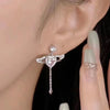 2023 New Pink Crystal Angel Wings Heart Pendant Necklace Earrings for Woman Minimalist Jewelry Girl's Jewelry Set Cupid Arrow