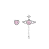 2023 New Pink Crystal Angel Wings Heart Pendant Necklace Earrings for Woman Minimalist Jewelry Girl's Jewelry Set Cupid Arrow