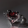 Punk Black Rings Thorns Vine Twine Red Rhinestones Hollow Unsex Couple Finger Ring Women Men Jewelry Gift