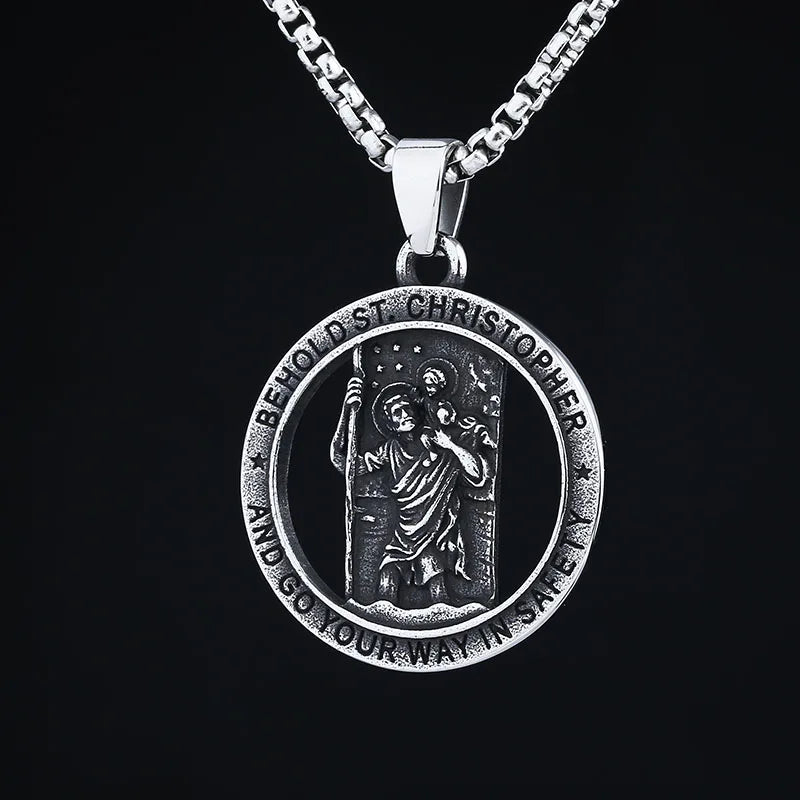 2023 New Stainless Steel Catholic Patron Saint Pendant Michael St. Michael The Archangel Pendant Necklace Dropshipping fior gift