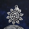 2023 New Stainless Steel Trendy Design Stainless Steel Sun Flowers Skull Face Pendant Nekcklace For Man Women Punk Rock Jewelry