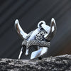 2023 New Stainless Steel Viking Runes Warrior Helmet Pendant Necklace for Men Rope Chain Retro Jewelry Trend Boyfriend Gift