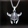 2023 New Stainless Steel Viking Runes Warrior Helmet Pendant Necklace for Men Rope Chain Retro Jewelry Trend Boyfriend Gift