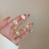 2023 New Style Simple Hollow-out Flower Pearl Celebrity Atmosphere Earrings Retro Earrings Earrings for Women