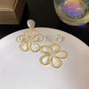 2023 New Style Simple Hollow-out Flower Pearl Celebrity Atmosphere Earrings Retro Earrings Earrings for Women