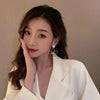 2023 New Style Simple Hollow-out Flower Pearl Celebrity Atmosphere Earrings Retro Earrings Earrings for Women