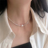 P  opular Silver Colour Sparkling Clavicle Chain Choker Necklace Collar For Women Fine Jewelry Wedding Party Birthday Gift