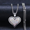 Stainless Steel Black Crystal Heart Necklaces Charm Women Gold Color Small Pendants Necklaces Jewelry bijoux N8261S01