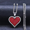 Stainless Steel Black Crystal Heart Necklaces Charm Women Gold Color Small Pendants Necklaces Jewelry bijoux N8261S01