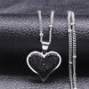 Stainless Steel Black Crystal Heart Necklaces Charm Women Gold Color Small Pendants Necklaces Jewelry bijoux N8261S01